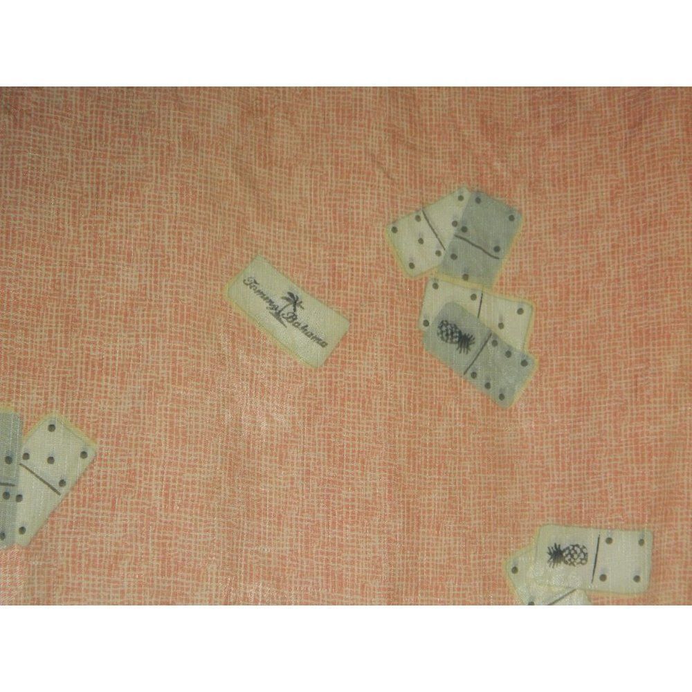 Tommy Bahama Shirt Men Hawaiian Orange Silk Dominoes Graphic Novelty‎ Size XL - Picture 4 of 12